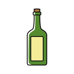 Glossy green bottle vector on white background