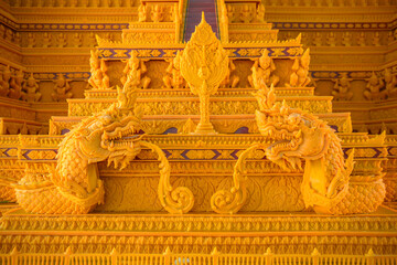 Fototapeta premium Thai literature pattern carving At the wax castle Festival At Sakon Nakhon Province,Thailand