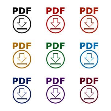PDF download icon, color set