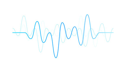 Sound blue wave line curve logo object isolated on white background vector