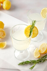 fresh lemonade with mint and lemon