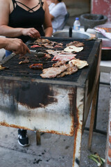 Tacos de Mexico, tacos carne asada, tacos de arrachera, tacos de al pastor, cultura mexicana. comal. chorizo. cebolla
