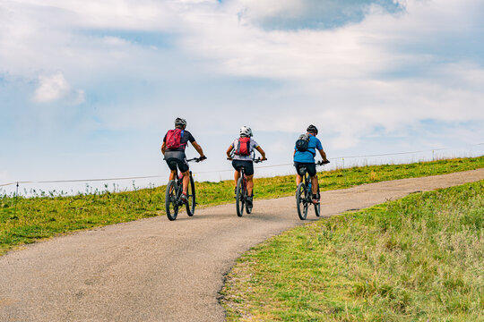 e-biker on tour in the alps