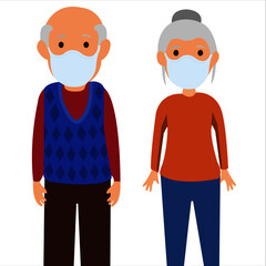 abuelos con mascarrilla covid 19