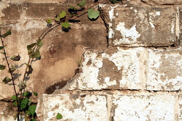 background old grey stone wall