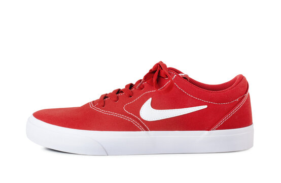 Red Nike sneaker isolated