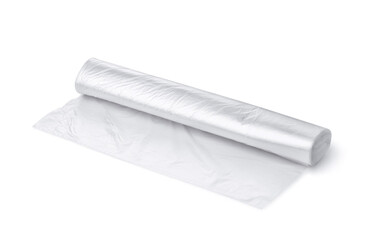 Roll of transparent packaging plastic bags