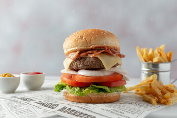 burger and fries