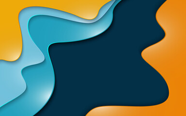 Abstract color 3d paper art background