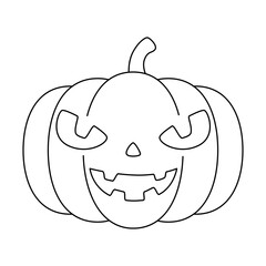 halloween pumpkin cartoon design, happy holiday and scary theme Vector illustration