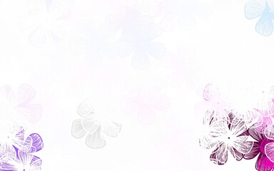 Fototapeta na wymiar Light Purple vector natural backdrop with flowers