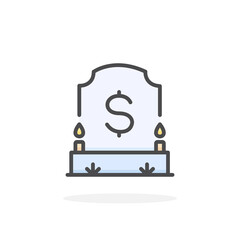 Financial crisis icon in filled outline style.