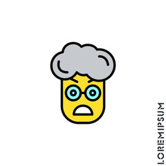 fury expression yellow boy, man icon with style. Suitable for website design, logo, app and ui. Angry icon vector