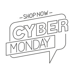 cyber monday in bubble with shop now design, ecommerce sale and shopping online theme Vector illustration