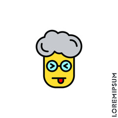 Squinting face with tongue yellow boy, man icon. style sign for mobile concept and web design. Teasing shape emoticon vector icon. symbol, logo illustration. Vector graphics
