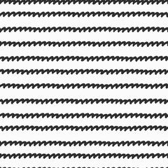 Obraz premium Seamless repeating monochrome pattern with hand drawn wavy lines on white background for surface design and other design projects