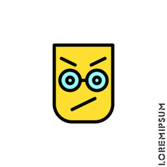 Angry color icon vector. Furious Face Emoticon Icon Vector Illustration. Style. 