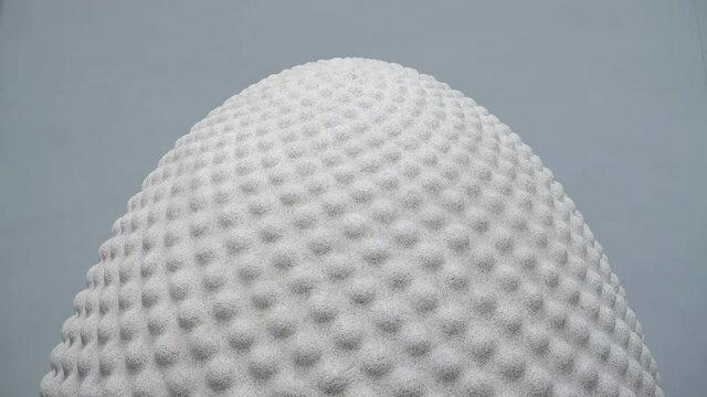 Top Portion Of A Huge Granite Seed-shaped Sculpture At The Heart Of The Core Building At The Eden Project In Cornwall, England, UK. Created By Peter Randall-Page. - static shot