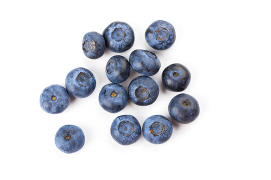 heap of blueberries isolated on white background