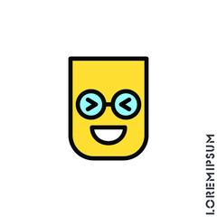 Emoticon color vector icon on white background. vector emoticon icon symbol sign from modern user interface collection for mobile concept and web apps design. Laugh, emoji icon vector, emotion, fun sy