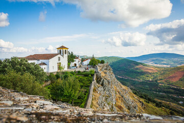 Fototapeta na wymiar Scenic view of the castle of marvao on the top of a mountain
