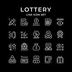 Set line icons of lottery