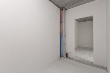 interior of the apartment without decoration in white colors