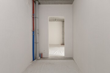 interior of the apartment without decoration in white colors