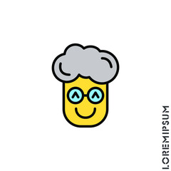Smile yellow boy, man icon. Happy, laughing, emotions icon. Simple vector expression of mood icons for ui and ux, website or mobile application. 