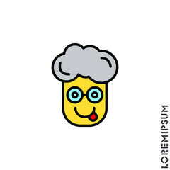 Playful smile yellow boy, man icon. Simple vector of emoji icons for ui and ux, website or mobile application. isolated with tongue out icon