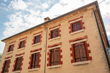 Particular house with red decoration