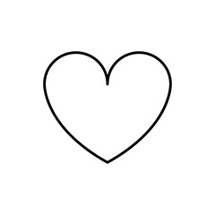 Icono de corazón. Ilustración vectorial estilo línea aislada en fondo blanco