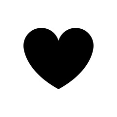 Icono de coraz&oacute;n negro. Vector aislado en fondo blanco