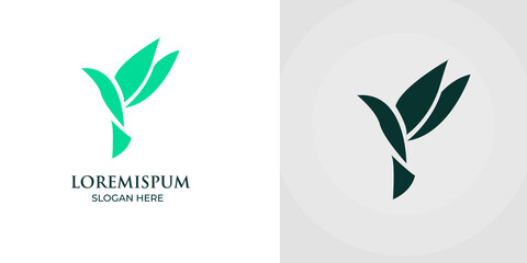 Flying Bird vector logo design on two background .Bird logo template vector illustration vintage minimal retro . Bird logo design 