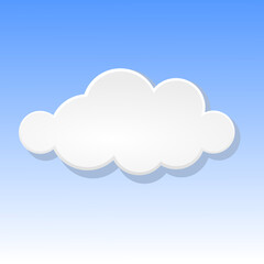 background white clouds on blue sky atmosphere vector.flat icon.