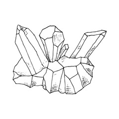 Crystal. Vector cartoon illustration of gemstone. Isolated objects on white.