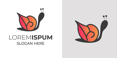 snail and leaf with human brain combo logo design in white background vector illustration .snail and mind or brain logo design  sea shell icon closeup isolated on a white background, art logo design 