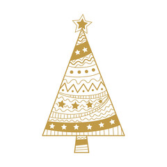 merry christmas pine tree design, winter season and decoration theme Vector illustration