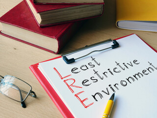 Least restrictive environment LRE is shown on the photo