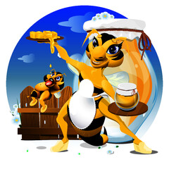 bee with honey