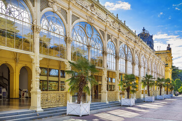 Main Spa Colonnade in Marianske Lazne, Czech republic. Neo-Baroque colonnade was built between 1888...