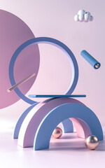 Still life creative map of 3D simulation scene