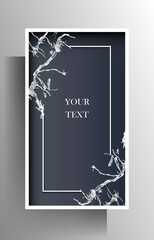 Abstract white frame template with place for your text. Vector color illustration.