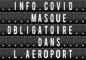 affichage aéroport masque aéroport