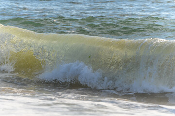 Beautiful sea wave in the atlantic ocean near the Sables d'olonne in France.