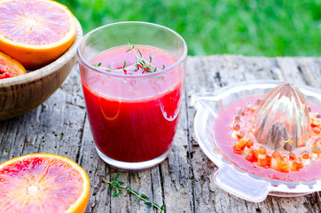 Preparation of Sicilian blood oranges juice