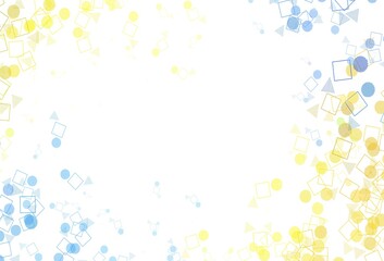 Light Blue, Yellow vector pattern with polygonal style with circles.