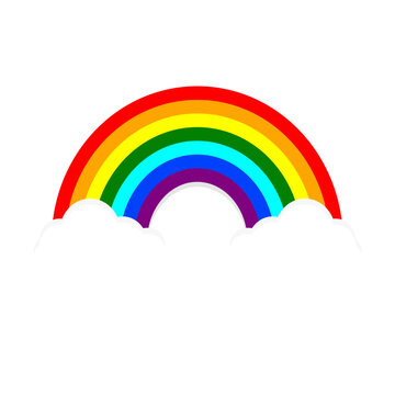 Rainbow with clouds, no background. 