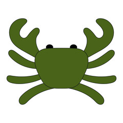Cartoon crab on white background