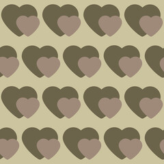 Double hearts pattern in beige colors